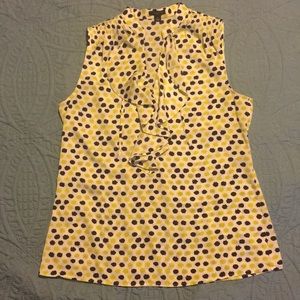 Polka Dot Ann Taylor ruffles blouse